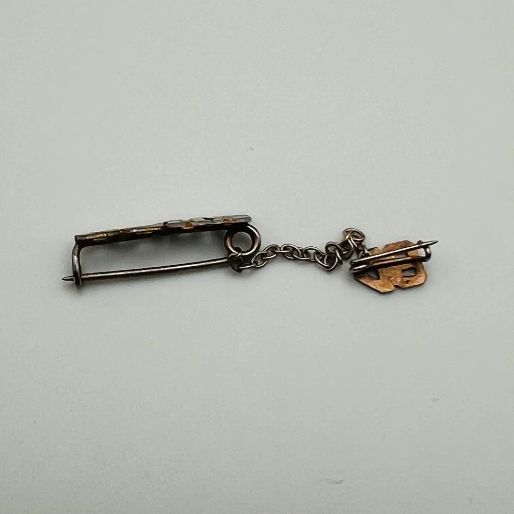 CCHS‎ High School Tie Tack Pin Chain Gold Tone Letter Vintage Mid Century 1948